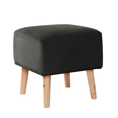 Pouf Burdeos Tela Velvet Negro