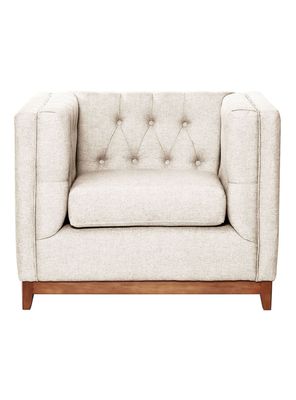 Sofá Roma 1 Cuerpo Capitoné Lino Blanco