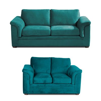 LIVING ANCONA 3-2 TELA  VELVET  TURQUESA