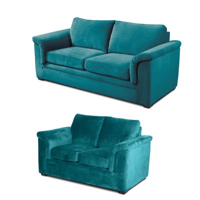 Imagen 2 del producto LIVING ANCONA 3-2 TELA VELVET TURQUESA