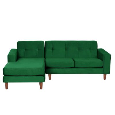 Sofa Chaiselong Izq Salerno Tela  Velvet  Verde