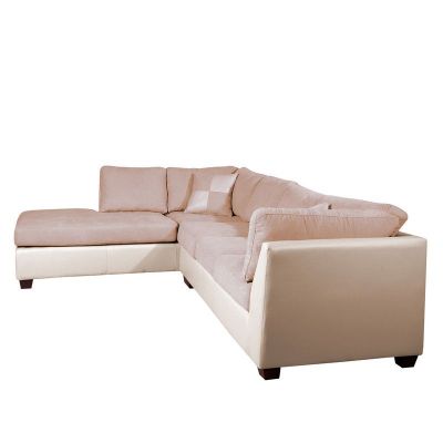 Imagen 2 del producto SECCIONAL PADUA IZQ PU BEIGE/TELA VELVET BEIGE