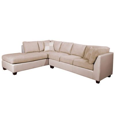 Imagen 2 del producto SECCIONAL PADUA IZQ PU BEIGE/TELA VELVET BEIGE