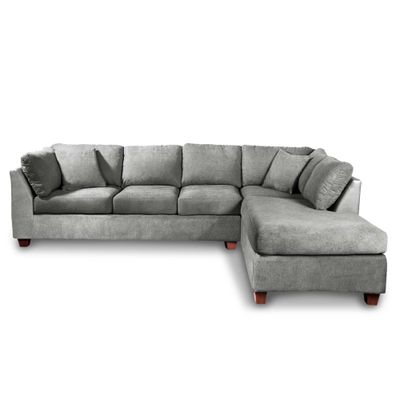 SECCIONAL PADUA DER TELA VELVET GRIS