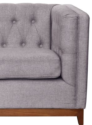 Imagen 2 del producto Sofá Roma 2 Cuerpos Capitoné Lino Gris Claro