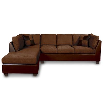 Imagen 2 del producto SECCIONAL PADUA IZQ PU CHOCOLATE/TELA VELVET CHOCOLATE