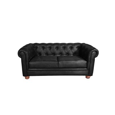 Imagen 2 del producto Sofa Florencia 2 Cuerpos Cuero Colorado Negro