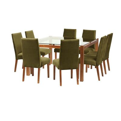 Juego De Comedor Barcelona 1400X1400 S/Cadiz Tela Verde