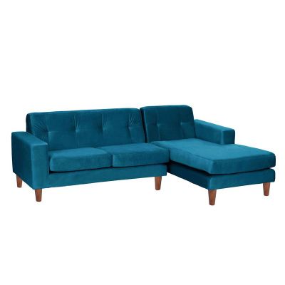 Imagen 2 del producto Sofa Chaiselong Der Salerno Tela  Velvet  Azul Petroleo