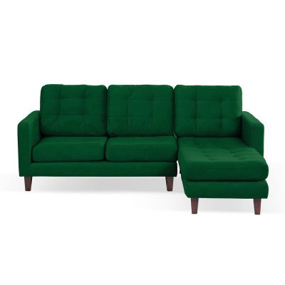 Sofa Chaiselong Der Napoles Tela Velvet  Verde
