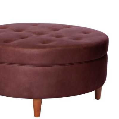 Imagen 2 del producto Pouf Paris  Cuero Kentucky Cafe Moro