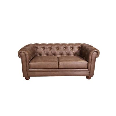 Imagen 2 del producto Sofa Florencia 2 Cuerpos Cuero Colorado Caramelo