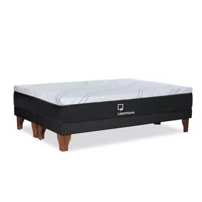 CAMA ZEN TOP FOAM SOFT TELA NEGRO 2PZA