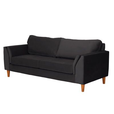 Imagen 2 del producto Sofá Milan 3C Tela Velvet Negro Con Asiento de Resortes Pocket
