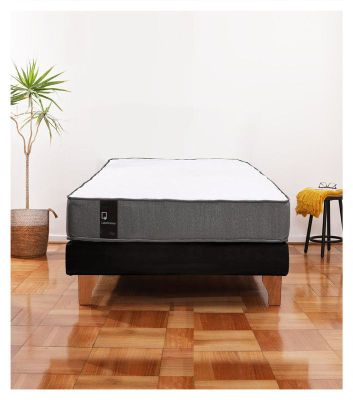 Cama Europea Zen Best 1.5 Plaza Colchon Resortes Base Dividida Tela Negro