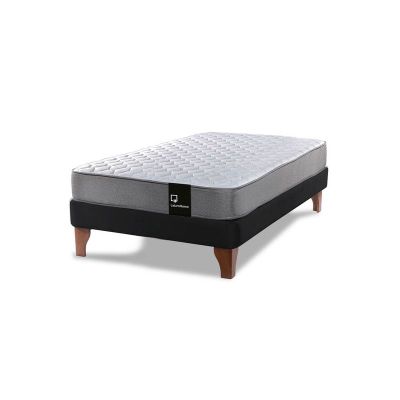 Imagen 2 del producto Cama Europea Zen Best 1.5 Plaza Colchon Resortes Base Dividida Tela Negro