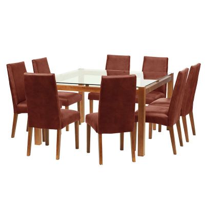 Juego De Comedor Barcelona 1400X1400 S/Cadiz Cuero Cafe Moro
