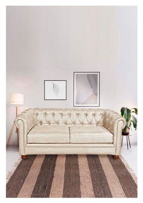 Sofa Florencia 2 Cuerpos Cuero Colorado Beige