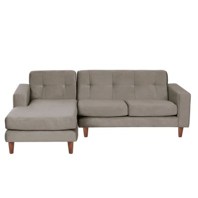 Sofa Chaiselong Izq Salerno Tela  Velvet  Gris
