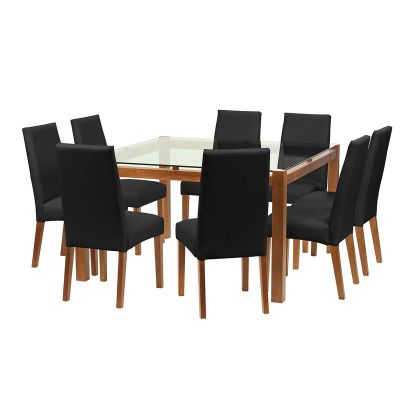 Juego De Comedor Barcelona 1400X1400 S/Cadiz Pu Negro