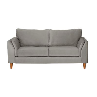 Sofá Milan 2C Tela Velvet Gris Con Asiento de Resortes Pocket