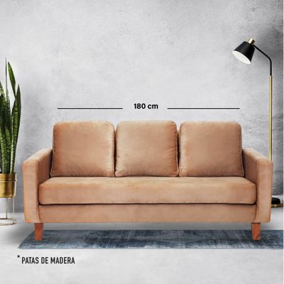 SOFA VENECIA 3C TELA VELVET BEIGE