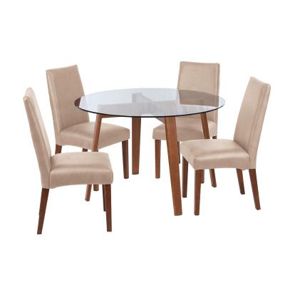 Juego De Comedor Valencia S/Cadiz Cuero Beige