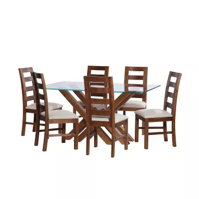 Juego De Comedor Merida 6 Sillas Granada Lino Blanco