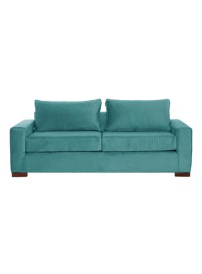 SOFA LIVORNO 3C TELA VELVET TURQUESA