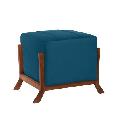 Pouf Marsella Tela Velvet Azul Petroleo