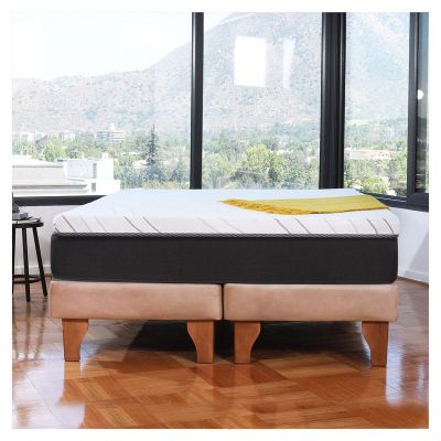 Cama Zen Top Foam Visco Cuero Kentucky Beige King