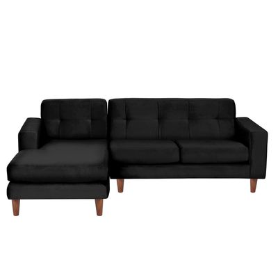SOFA CHAISELONG IZQ SALERNO TELA  VELVET  NEGRO