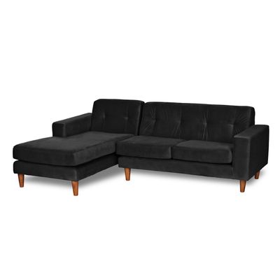 Imagen 2 del producto SOFA CHAISELONG IZQ SALERNO TELA VELVET NEGRO