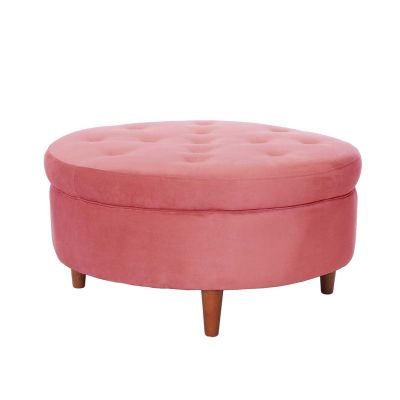 Pouf Paris Tela Velvet Palo Rosa