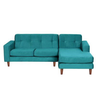 Sofa Chaiselong Der Salerno Tela  Velvet  Turquesa
