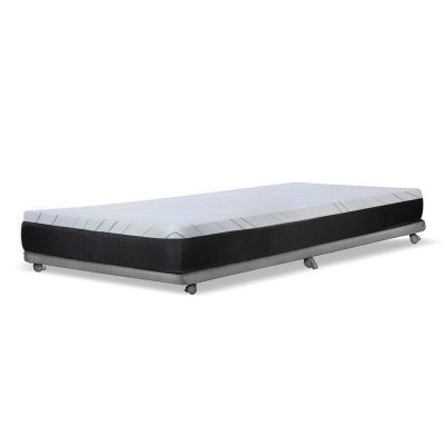 Base Cama Nido 1 Pza 190 Cm + Colchon Zen Pro Tela Gris
