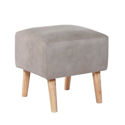 Pouf Burdeos  Cuero Kentucky Gris