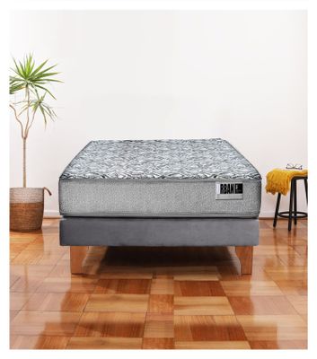 Cama Europea Cannon Zen Urban 1.5 Plaza Tela Gris