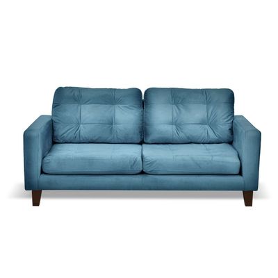 SOFA NAPOLES 3C TELA  VELVET  AZUL PETROLEO