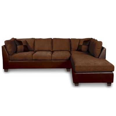 SECCIONAL PADUA DER PU CHOCOLATE/TELA VELVET CHOCOLATE