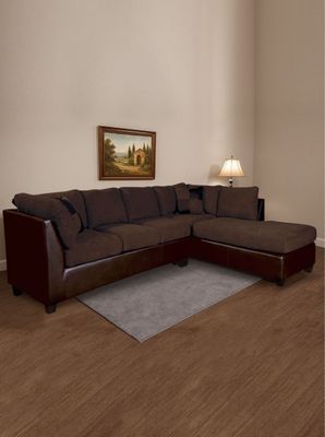 SECCIONAL PADUA DER PU CHOCOLATE/TELA VELVET CHOCOLATE