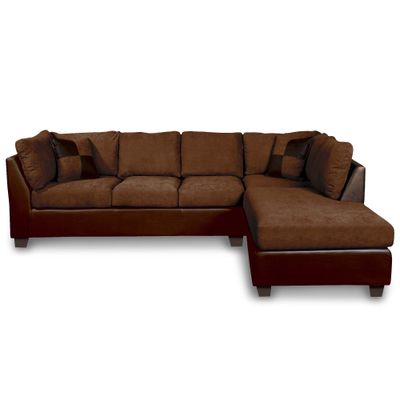 Imagen 2 del producto SECCIONAL PADUA DER PU CHOCOLATE/TELA VELVET CHOCOLATE