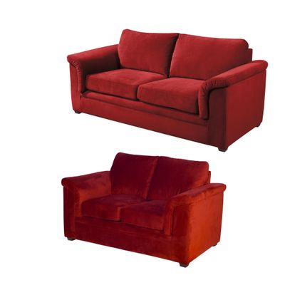 Imagen 2 del producto LIVING ANCONA 3-2 TELA VELVET BURDEO