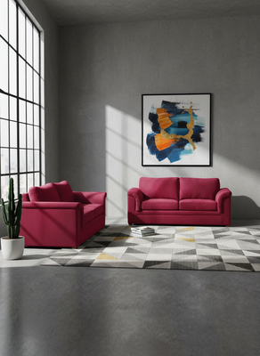 Imagen 1 del producto LIVING ANCONA 3-2 TELA VELVET BURDEO