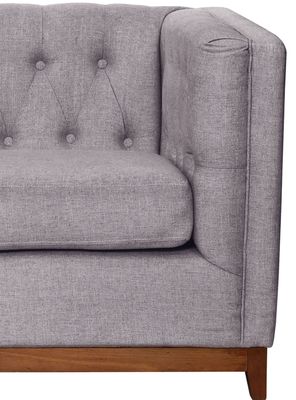 Imagen 2 del producto Sofá Roma 3 Cuerpos Capitoné Lino Gris Claro