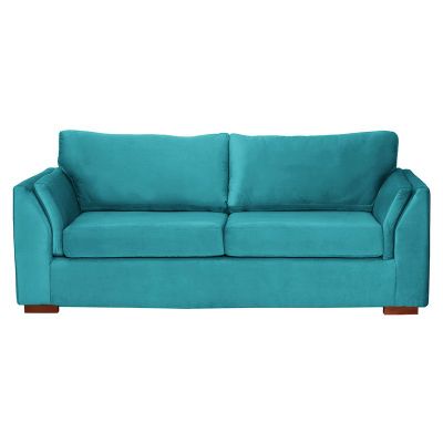 Imagen 2 del producto Sofá Cama Milan 2PL Tela Velvet Turquesa Con Asiento de Resortes Pocket