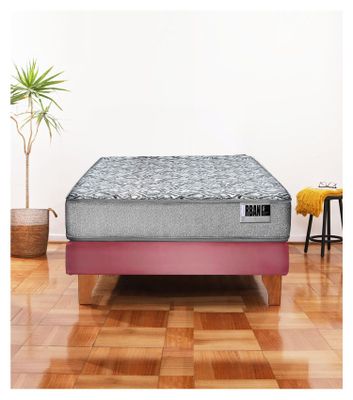 Cama Europea Cannon Zen Urban 1.5 Plaza Tela Palo Rosa