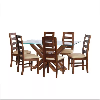 Juego De Comedor Merida 6 Sillas Granada Pu Beige