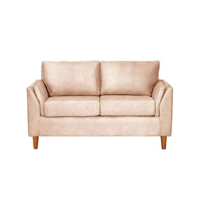 Sofá Milan 2C Cuero Kentucky Beige Con Asiento de Resortes Pocket