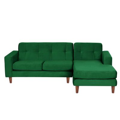 Sofa Chaiselong Der Salerno Tela  Velvet  Verde